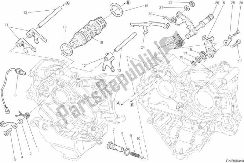 All parts for the Gearchange Control of the Ducati Diavel FL Brasil 1200 2016